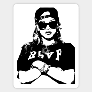 Rihanna Black and White Illustration Magnet